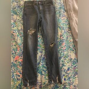 Express skinny high rise cropped jeans medium rinse size 8 new without tags